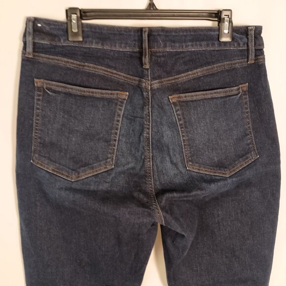 Ann Taylor LOFT Curvy Skinny Crop Jeans Stretch Size 14/32 Black Denim - Picture 3 of 8